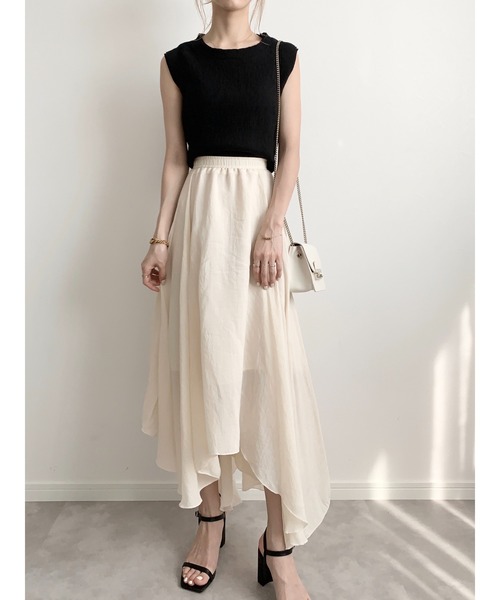 amel（エイメル）の「イレギュラーヘムスカート（スカート・レディース・アイボリー/ブラック・FREE）」の9枚目の写真