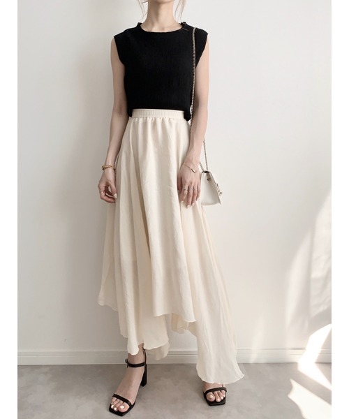 amel（エイメル）の「イレギュラーヘムスカート（スカート・レディース・アイボリー/ブラック・FREE）」の3枚目の写真
