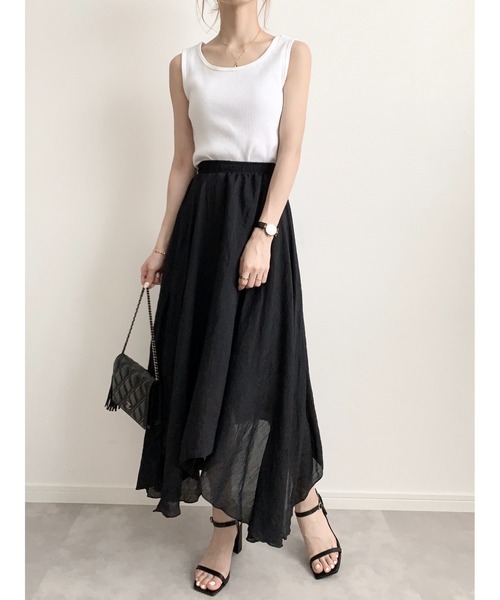 amel（エイメル）の「イレギュラーヘムスカート（スカート・レディース・アイボリー/ブラック・FREE）」の12枚目の写真