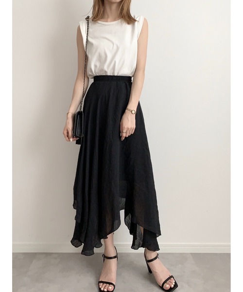 amel（エイメル）の「イレギュラーヘムスカート（スカート・レディース・アイボリー/ブラック・FREE）」の15枚目の写真