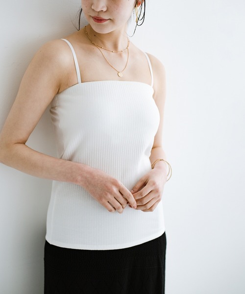 haco!（ハコ）の「もっとおしゃれが楽しくなる！見せても可愛いブラカップ付きキャミソール（キャミソール・レディース・ホワイト/グレー系その他/ブラック・SMALL/MEDIUM/LARGE/X-LARGE）」の15枚目の写真