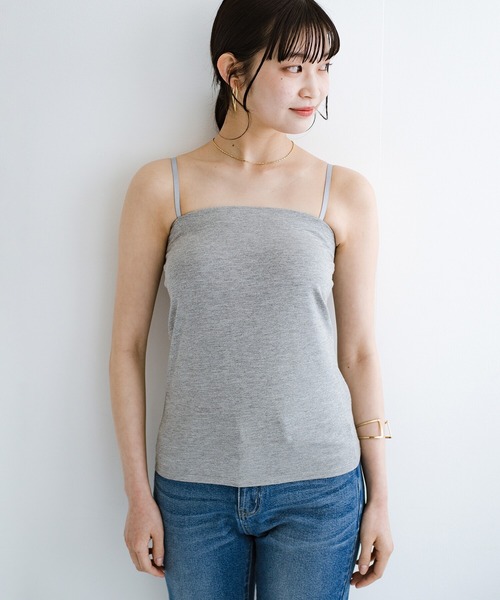 haco!（ハコ）の「もっとおしゃれが楽しくなる！見せても可愛いブラカップ付きキャミソール（キャミソール・レディース・ホワイト/グレー系その他/ブラック・SMALL/MEDIUM/LARGE/X-LARGE）」の9枚目の写真