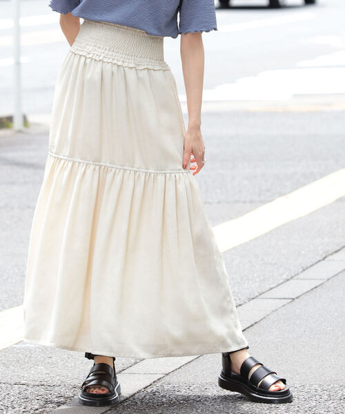 Ray BEAMS（レイビームス）の「Ray BEAMS / メッシュ ティアード スカート（スカート・レディース・ブラック/ホワイト系その他6・ONE SIZE）」の5枚目の写真