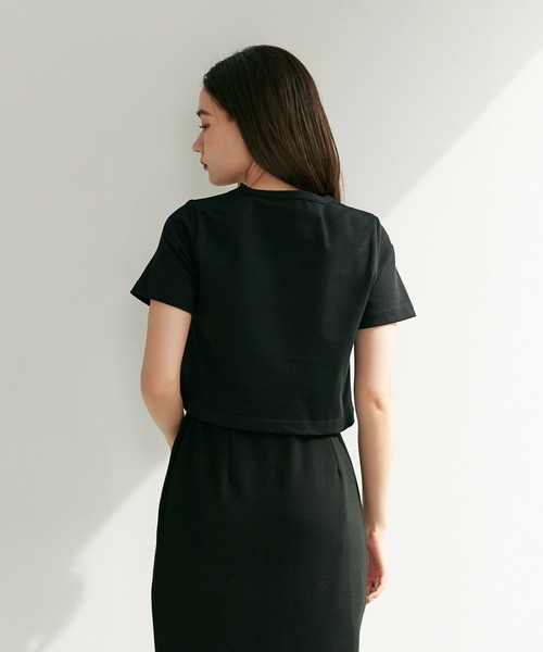 TINA：JOJUN（ティーナジョジュン）の「ロゴ刺繍Tシャツ TINA：JOJUN（Tシャツ/カットソー・レディース・ホワイト/ブラック・M）」の3枚目の写真