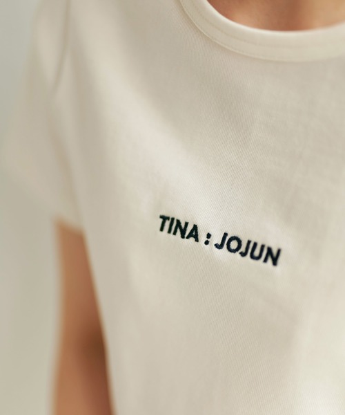 TINA：JOJUN（ティーナジョジュン）の「ロゴ刺繍Tシャツ TINA：JOJUN（Tシャツ/カットソー・レディース・ホワイト/ブラック・M）」の12枚目の写真