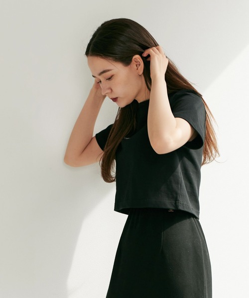 TINA：JOJUN（ティーナジョジュン）の「ロゴ刺繍Tシャツ TINA：JOJUN（Tシャツ/カットソー・レディース・ホワイト/ブラック・M）」の14枚目の写真