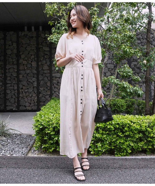 Alluge（アルージュ）の「ステッチデザインワンピース（ワンピース・レディース・ネイビー/アイボリー・FREE）」の7枚目の写真