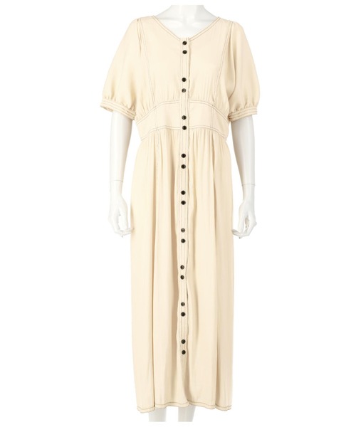 Alluge（アルージュ）の「ステッチデザインワンピース（ワンピース・レディース・ネイビー/アイボリー・FREE）」の11枚目の写真