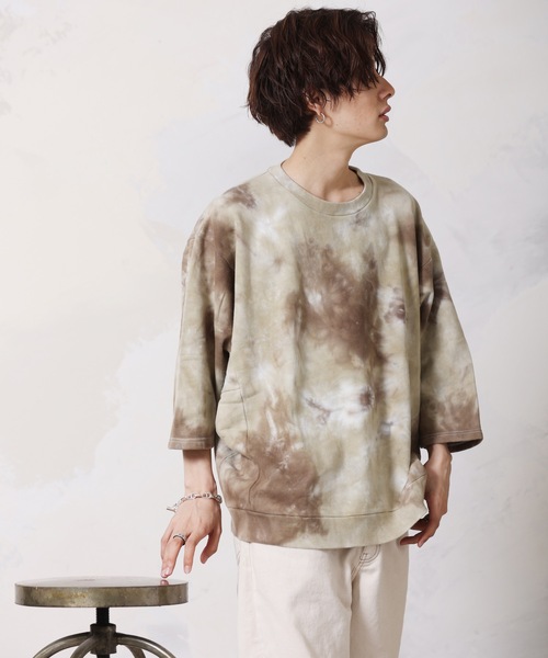 ACE SHOP(エースショップ)の「ドルマンハーフスリーブ 裏毛プルオーバー(スウェット・メンズ・ベージュ/サックスブルー/グレー/ブラック/グリーン系その他・FREE)」の3枚目の写真