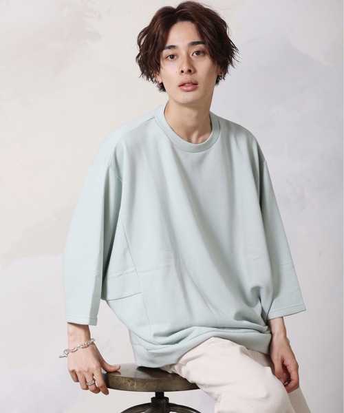 ACE SHOP(エースショップ)の「ドルマンハーフスリーブ 裏毛プルオーバー(スウェット・メンズ・ベージュ/サックスブルー/グレー/ブラック/グリーン系その他・FREE)」の4枚目の写真