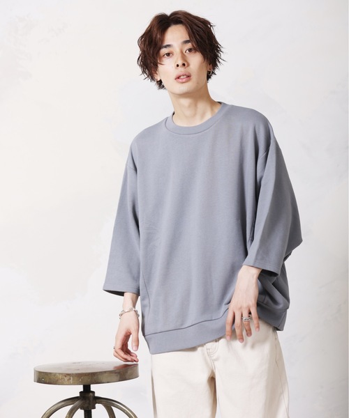 ACE SHOP(エースショップ)の「ドルマンハーフスリーブ 裏毛プルオーバー(スウェット・メンズ・ベージュ/サックスブルー/グレー/ブラック/グリーン系その他・FREE)」の5枚目の写真