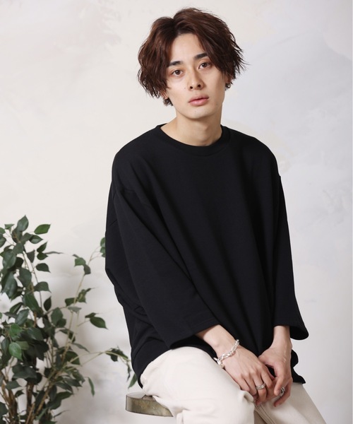 ACE SHOP(エースショップ)の「ドルマンハーフスリーブ 裏毛プルオーバー(スウェット・メンズ・ベージュ/サックスブルー/グレー/ブラック/グリーン系その他・FREE)」の1枚目の写真