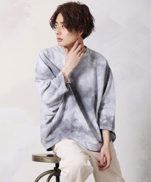 ACE SHOP(エースショップ)の「ドルマンハーフスリーブ 裏毛プルオーバー(スウェット・メンズ・ベージュ/サックスブルー/グレー/ブラック/グリーン系その他・FREE)」の14枚目の写真