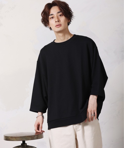 ACE SHOP(エースショップ)の「ドルマンハーフスリーブ 裏毛プルオーバー(スウェット・メンズ・ベージュ/サックスブルー/グレー/ブラック/グリーン系その他・FREE)」の16枚目の写真