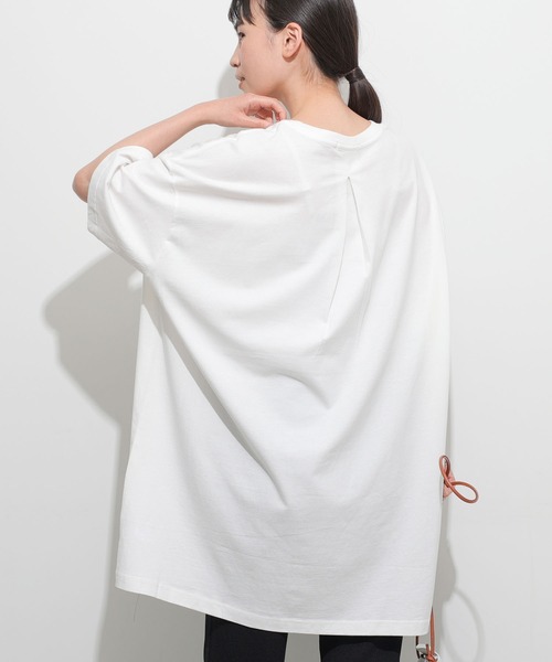 AMERICAN HOLIC（アメリカンホリック）の「バックタックドロップショルダーBIGチュニック　＊●（Tシャツ/カットソー・レディース・オフホワイト/チャコールグレー/ミント/ライトグレー/ブルー・L/M）」の2枚目の写真
