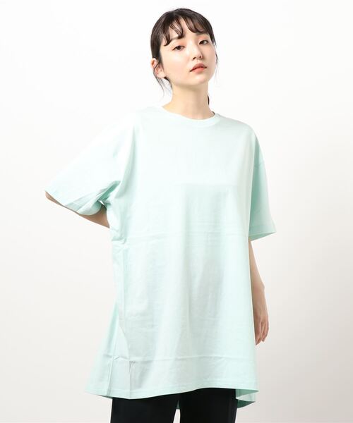 AMERICAN HOLIC（アメリカンホリック）の「バックタックドロップショルダーBIGチュニック　＊●（Tシャツ/カットソー・レディース・オフホワイト/チャコールグレー/ミント/ライトグレー/ブルー・L/M）」の12枚目の写真