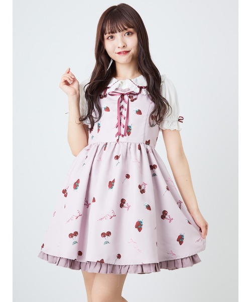 週末限定でお値下げ中 Ank Rougeのジャンパースカート Mサイズ Ank Rouge（アンクルージュ）の「CHERRYBERRYJSK（ジャンパー