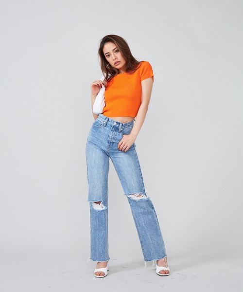 SHAGGIE（シャギー）の「バックオープンストラップトップス（Tシャツ/カットソー・レディース・ホワイト/ブラック/オレンジ/グリーン・FREE）」の18枚目の写真