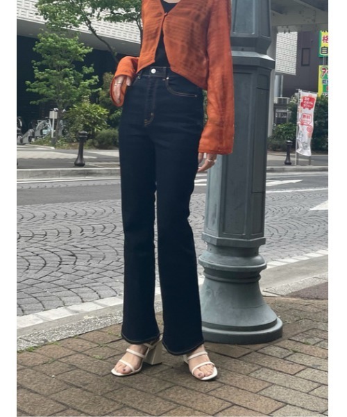 SLY（スライ）の「SHEER GATHER V/N CD/シアーギャザーVネックカーディガン（カーディガン/ボレロ・レディース・ブラック/オレンジ・FREE）」の21枚目の写真