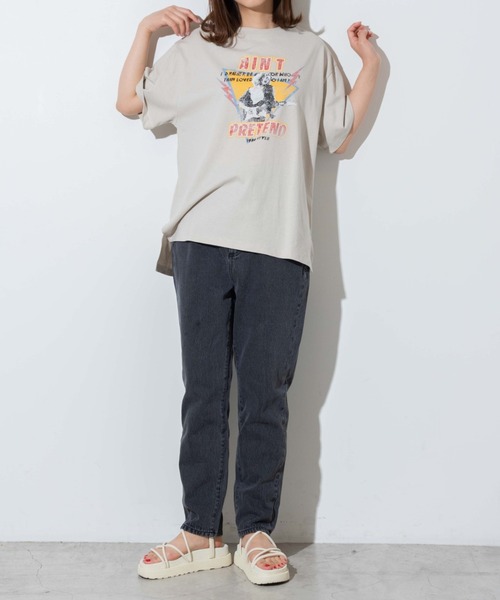 WEGO（ウィゴー）の「WEGO/ヴィンテージライクプリントTシャツ（Tシャツ/カットソー・レディース・ブラック系その他/カーキ/ベージュ/スミクロ/グリーン系その他/その他1/その他2/ダークベージュ・MEDIUM/SMALL）」の16枚目の写真