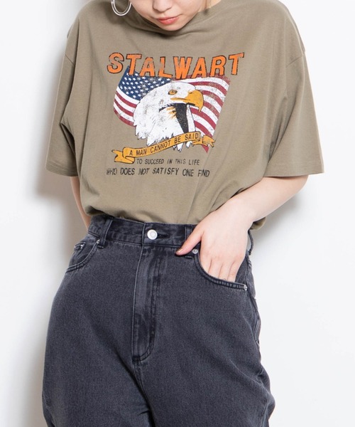 WEGO（ウィゴー）の「WEGO/ヴィンテージライクプリントTシャツ（Tシャツ/カットソー・レディース・ブラック系その他/カーキ/ベージュ/スミクロ/グリーン系その他/その他1/その他2/ダークベージュ・MEDIUM/SMALL）」の18枚目の写真