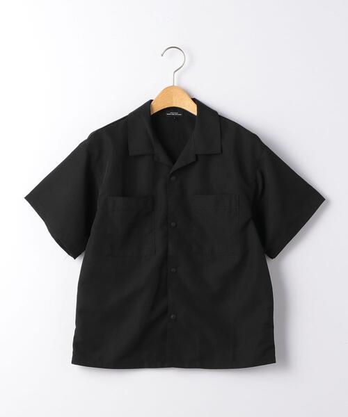 green label relaxing（グリーンレーベルリラクシング）の「【ジュニア】タフタオープンシャツ ショートスリーブ（シャツ/ブラウス・キッズ・ライトグレー/ブラック・L145）」の2枚目の写真