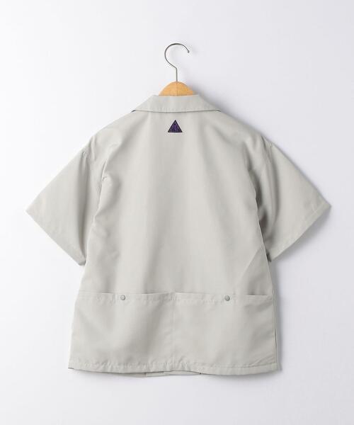 green label relaxing（グリーンレーベルリラクシング）の「【ジュニア】タフタオープンシャツ ショートスリーブ（シャツ/ブラウス・キッズ・ライトグレー/ブラック・L145）」の9枚目の写真