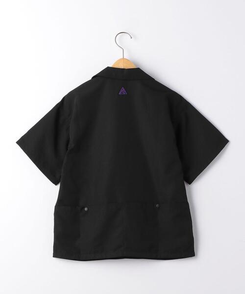 green label relaxing（グリーンレーベルリラクシング）の「【ジュニア】タフタオープンシャツ ショートスリーブ（シャツ/ブラウス・キッズ・ライトグレー/ブラック・L145）」の4枚目の写真
