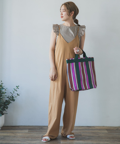 ITEMS URBANRESEARCH（アイテムズ アーバンリサーチ）の「スパンデジャージサロペット（サロペット/オーバーオール・レディース・ベージュ/ブラック/カーキ・FREE）」の9枚目の写真