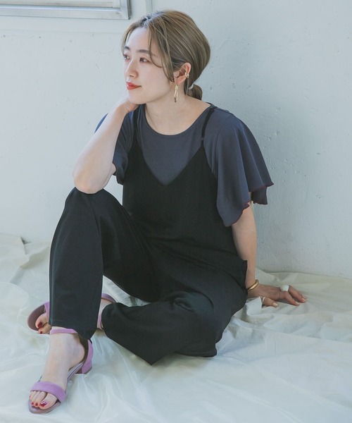 ITEMS URBANRESEARCH（アイテムズ アーバンリサーチ）の「スパンデジャージサロペット（サロペット/オーバーオール・レディース・ベージュ/ブラック/カーキ・FREE）」の17枚目の写真