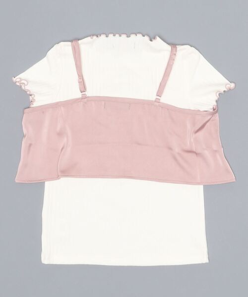 LOVETOXIC（ラブトキシック）の「サテンキャミつき半袖Tシャツ（Tシャツ/カットソー・キッズ・ピンク/ベージュ/エメラルド・150cm/160cm/140cm/130cm）」の4枚目の写真