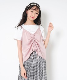 サテンキャミつき半袖Tシャツ