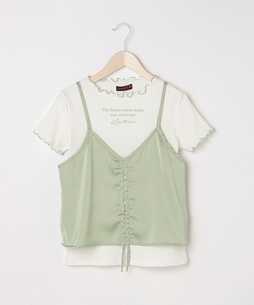 LOVETOXIC（ラブトキシック）の「サテンキャミつき半袖Tシャツ（Tシャツ/カットソー・キッズ・ピンク/ベージュ/エメラルド・150cm/160cm/140cm/130cm）」の3枚目の写真