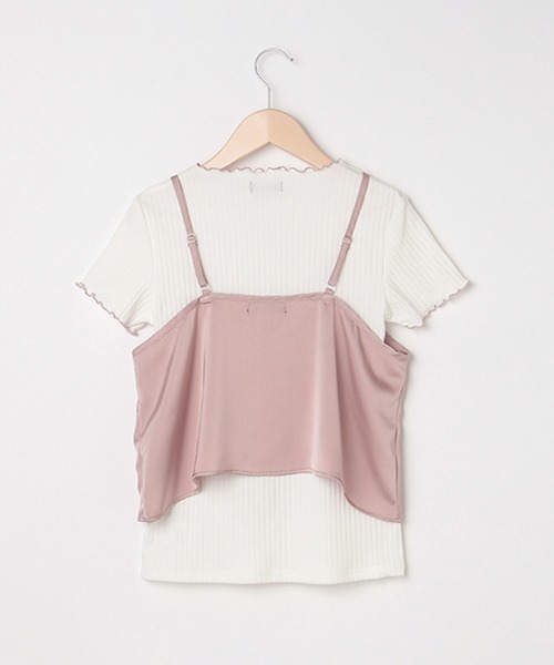 LOVETOXIC（ラブトキシック）の「サテンキャミつき半袖Tシャツ（Tシャツ/カットソー・キッズ・ピンク/ベージュ/エメラルド・150cm/160cm/140cm/130cm）」の5枚目の写真