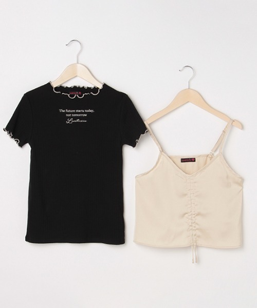 LOVETOXIC（ラブトキシック）の「サテンキャミつき半袖Tシャツ（Tシャツ/カットソー・キッズ・ピンク/ベージュ/エメラルド・150cm/160cm/140cm/130cm）」の8枚目の写真