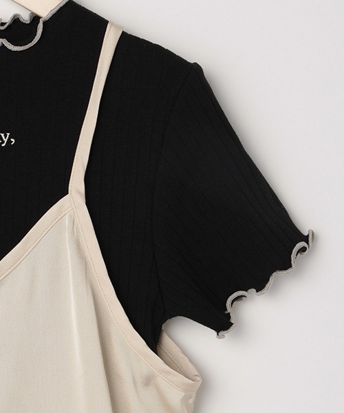 LOVETOXIC（ラブトキシック）の「サテンキャミつき半袖Tシャツ（Tシャツ/カットソー・キッズ・ピンク/ベージュ/エメラルド・150cm/160cm/140cm/130cm）」の10枚目の写真