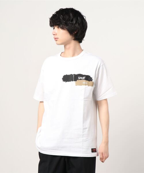 schott（ショット）の「Schott/ショット/RANDOM PAINT S/S POC（Tシャツ/カットソー・メンズ・ブラック/ホワイト・LARGE/MEDIUM/SMALL/X-LARGE）」の16枚目の写真