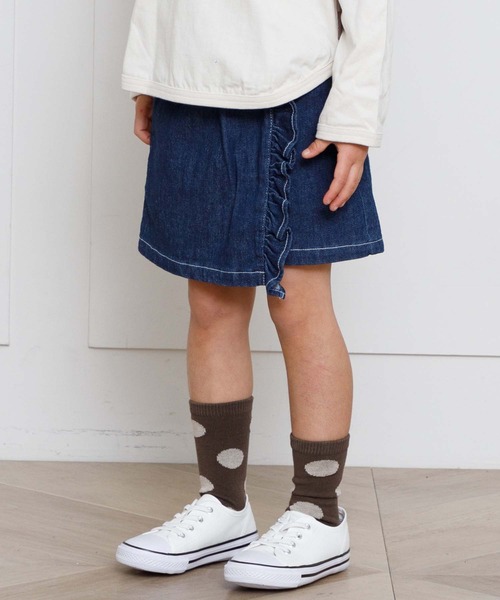 MAKE YOUR DAY（メイクユアデイ）の「ラップショートパンツ■80～140cm（その他パンツ・キッズ・カーキ/ブルー・90/100/110/120/80/130/140）」の2枚目の写真