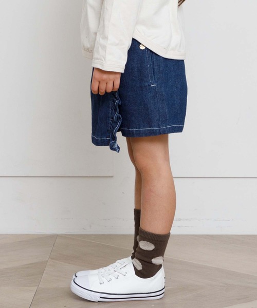 MAKE YOUR DAY（メイクユアデイ）の「ラップショートパンツ■80～140cm（その他パンツ・キッズ・カーキ/ブルー・90/100/110/120/80/130/140）」の3枚目の写真