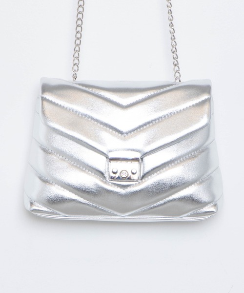 WEGO（ウィゴー）の「WEGO/チェーンキルティングショルダーバッグ（ショルダーバッグ・レディース・シルバー/ブラック・FREE）」の14枚目の写真