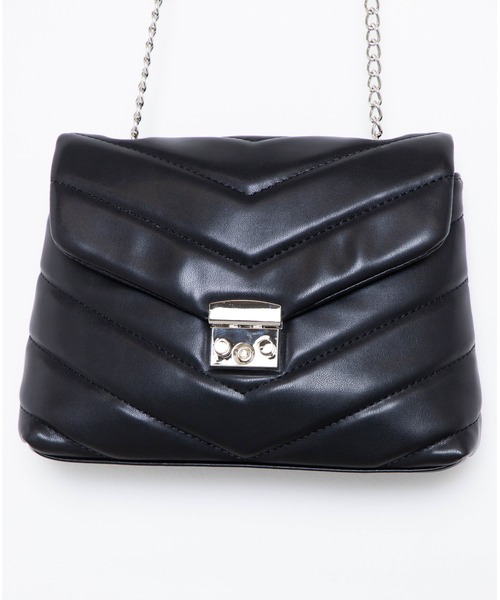 WEGO（ウィゴー）の「WEGO/チェーンキルティングショルダーバッグ（ショルダーバッグ・レディース・シルバー/ブラック・FREE）」の8枚目の写真