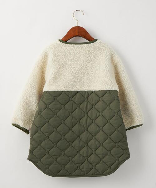 green label relaxing(グリーンレーベルリラクシング)の「TJ ボア×キルト コート 100-130cm -ウォッシャブル-(その他アウター・キッズ・ベージュ/オフホワイト/ライトグレー・100cm/110cm/130cm/120cm)」の9枚目の写真