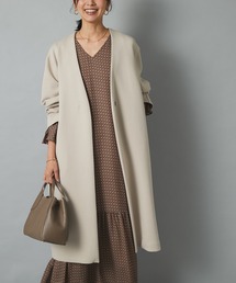 RIVE DROITE | きれいめにもカジュアルにも着回せる　ダンボールVネックコート(ノーカラーコート)
