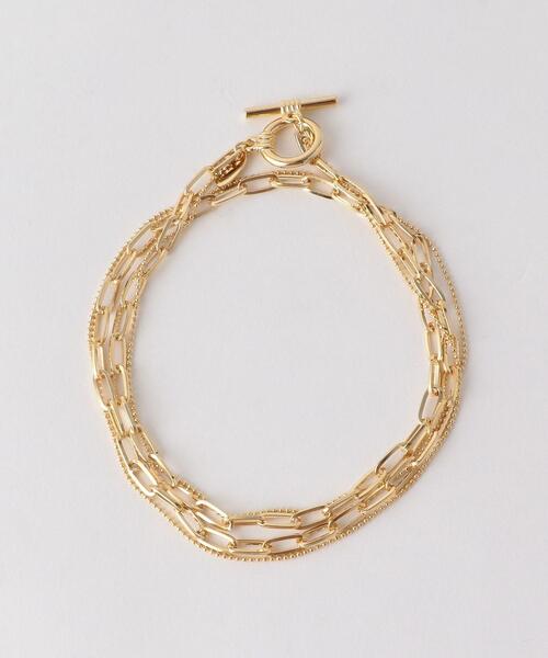 green label relaxing（グリーンレーベルリラクシング）の「チェーン 2連 トグル 3WAY ネックレス（ネックレス・レディース・シルバー/ゴールド・FREE）」の5枚目の写真