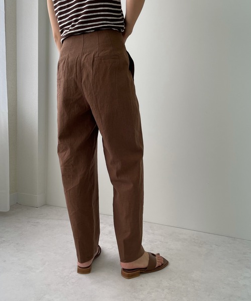 LE MORE（リモア）の「ハイウエストリネンタックパンツ（その他パンツ・レディース・ブラック/ベージュ/ブラウン・S/M）」の22枚目の写真