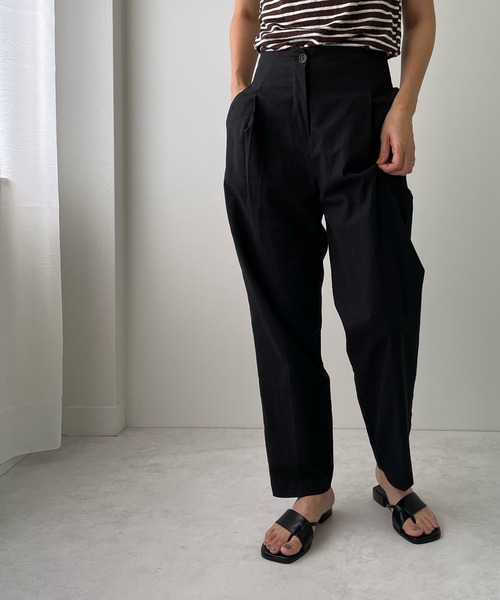 LE MORE（リモア）の「ハイウエストリネンタックパンツ（その他パンツ・レディース・ブラック/ベージュ/ブラウン・S/M）」の11枚目の写真