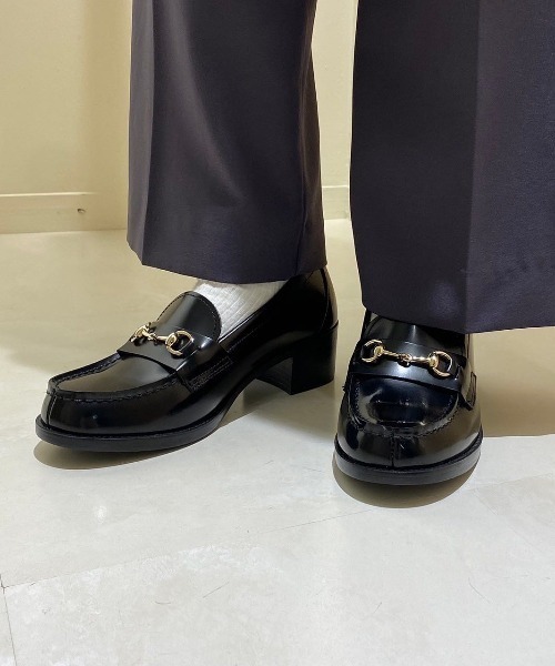 HARUTA ハルタ 本革 3E ヒールアップビットローファー#477