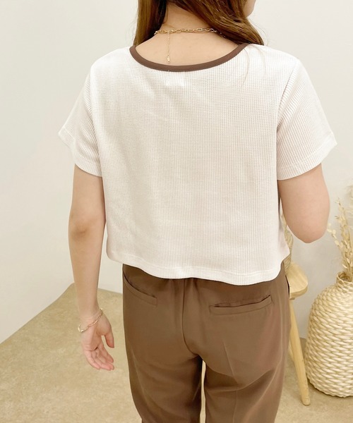 apres jour clair(アプレジュールクレア)の「【apres jour clair】ヘンリーワッフルトップス【ZOZOTOWN限定アイテム】(Tシャツ/カットソー・レディース・ベージュ/アイボリー/ブラウン系その他/ミント・X-LARGE/フリー)」の18枚目の写真