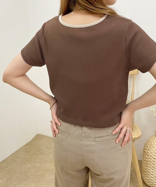 apres jour clair(アプレジュールクレア)の「【apres jour clair】ヘンリーワッフルトップス【ZOZOTOWN限定アイテム】(Tシャツ/カットソー・レディース・ベージュ/アイボリー/ブラウン系その他/ミント・X-LARGE/フリー)」の13枚目の写真