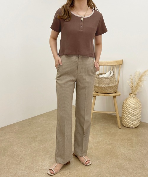 apres jour clair(アプレジュールクレア)の「【apres jour clair】ヘンリーワッフルトップス【ZOZOTOWN限定アイテム】(Tシャツ/カットソー・レディース・ベージュ/アイボリー/ブラウン系その他/ミント・X-LARGE/フリー)」の16枚目の写真